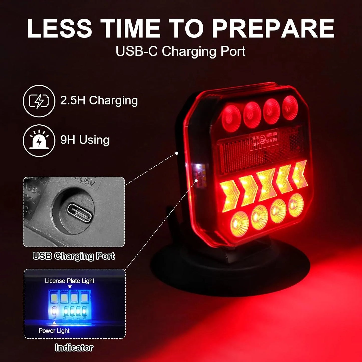 Adjustable magnetic trailer light strip reflector