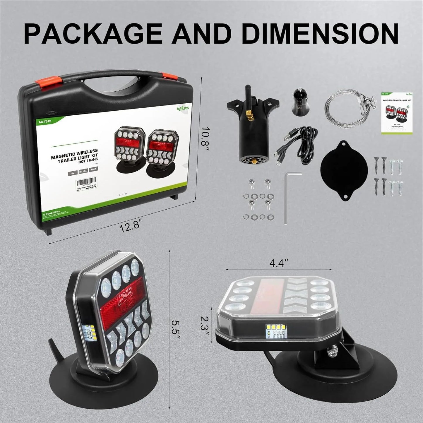 Adjustable magnetic trailer light strip reflector