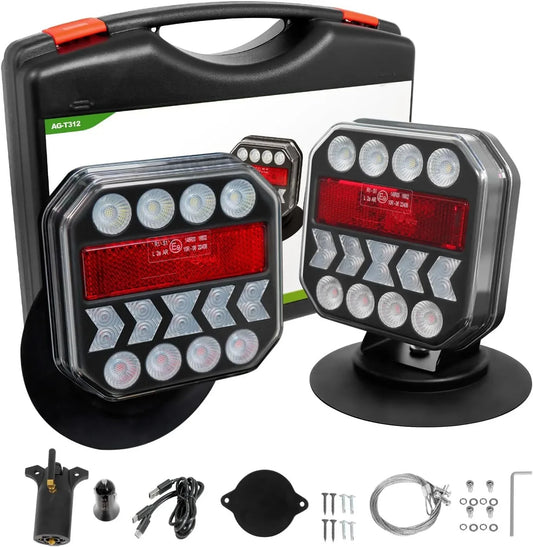 Adjustable magnetic trailer light strip reflector